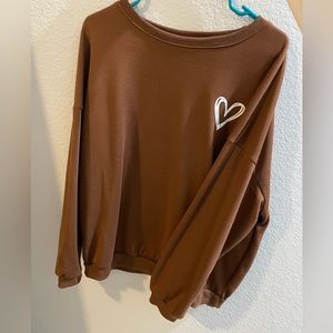 Cute Brown Heart Sweatshirt